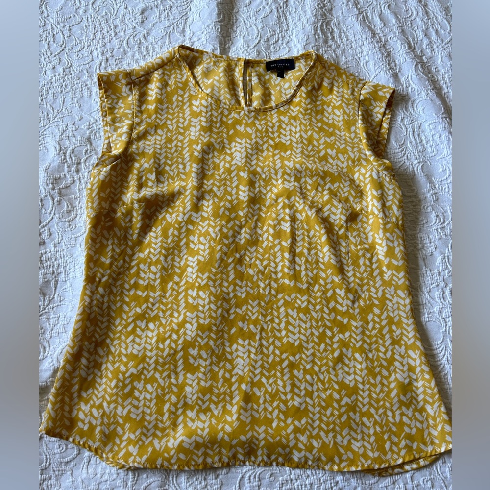 The Limited Mustard Yellow Printed Blouse Women’s Small